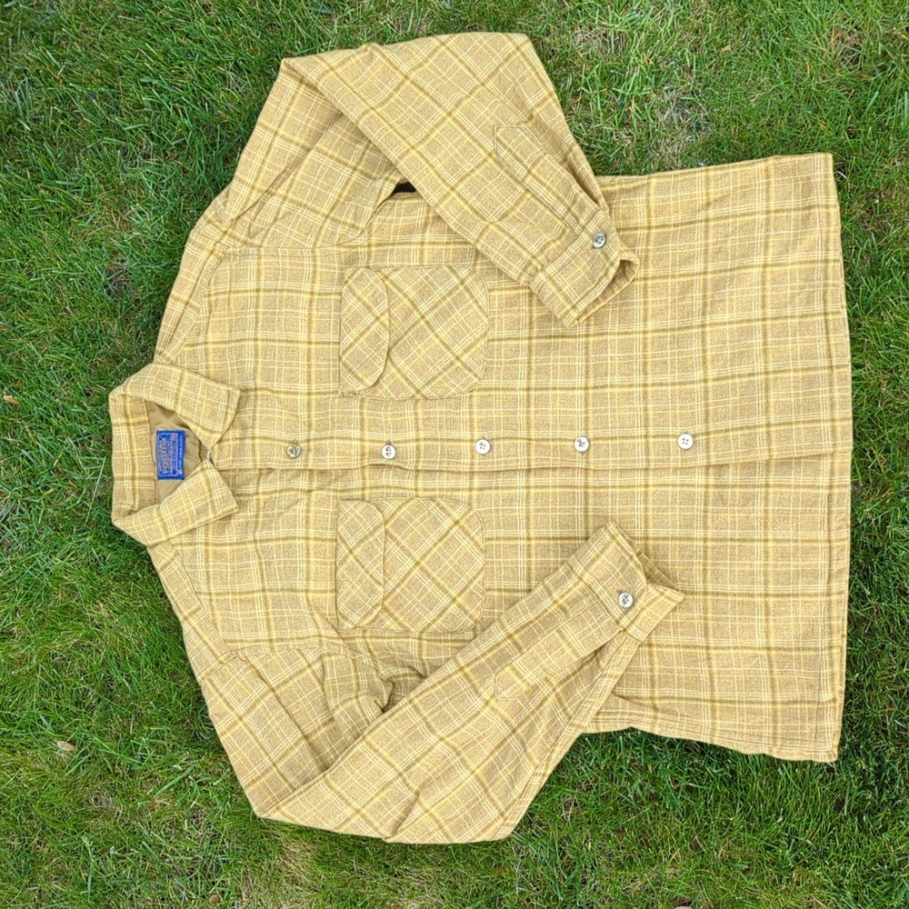 Tan and Gold M VNTG Pendleton Board Shirt